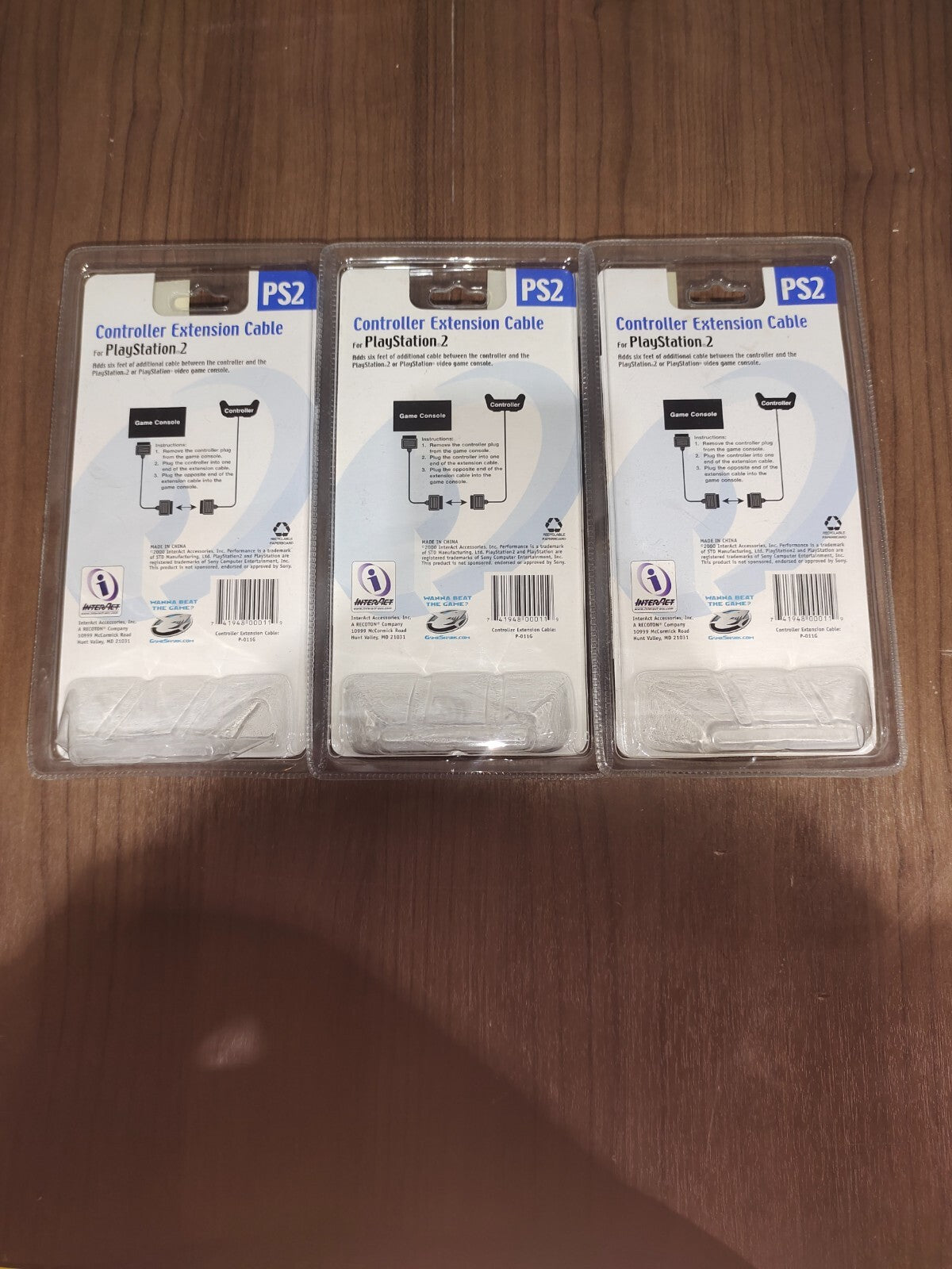 PlayStation 2 Controller Extension Cables MadCatz InterAct - Set of 3