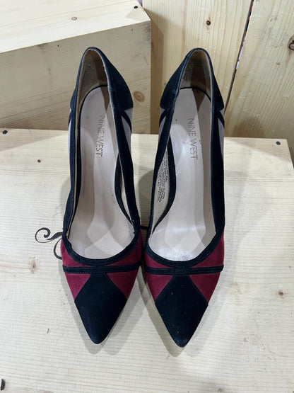 Nine West Black Red Beige Heels Women's 7.5