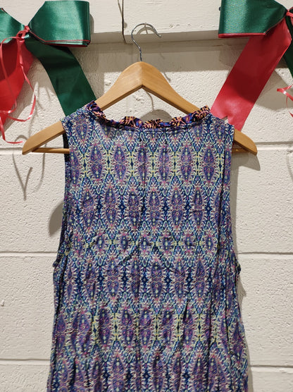 Papillon Tunic Dress Size L Women's Sleeveless Boho Aztec Flowy Lightweight