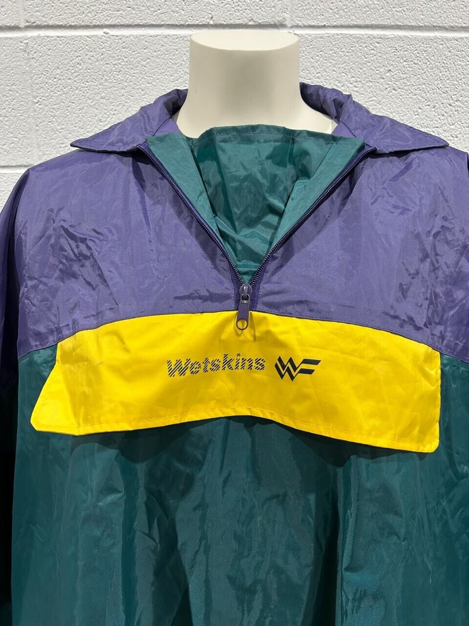 Vintage Wetskins 80's Rain Poncho One Size Purple/Yellow/Green