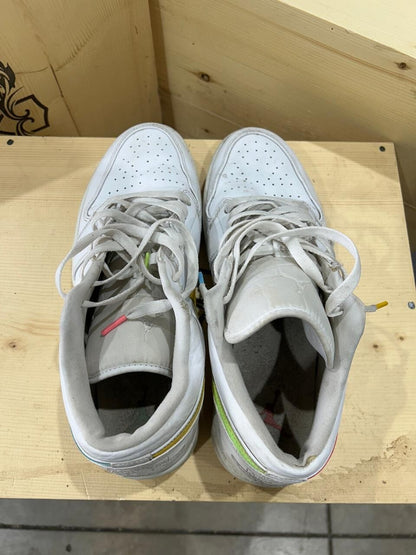Nike Air Jordan 1 Low White Multi-Color Swoosh Men's Size 11