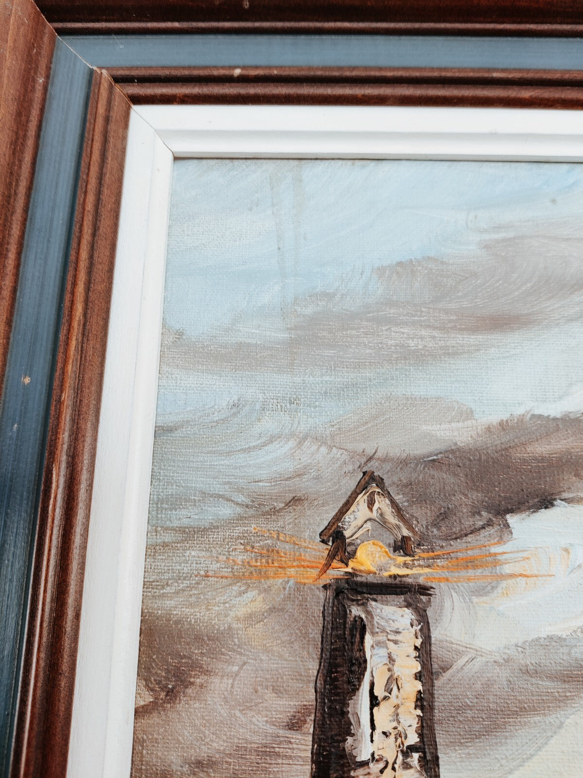 Harold Lyon Painting Seascape with Lighthouse 15" x 25" Signed and Framed