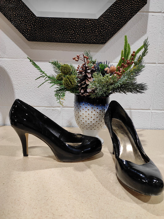 Madden Girl Women's Lidia Pump High Heels Stilettos Shoes Patent Black Size- 8.5