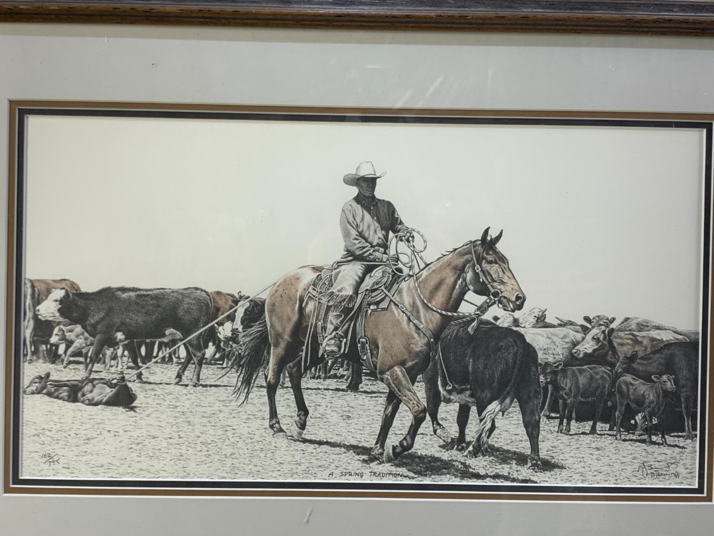 Bernie BJ Brown Canadian Pencil Artist "A Spring Tradition" Framed, # 162/795