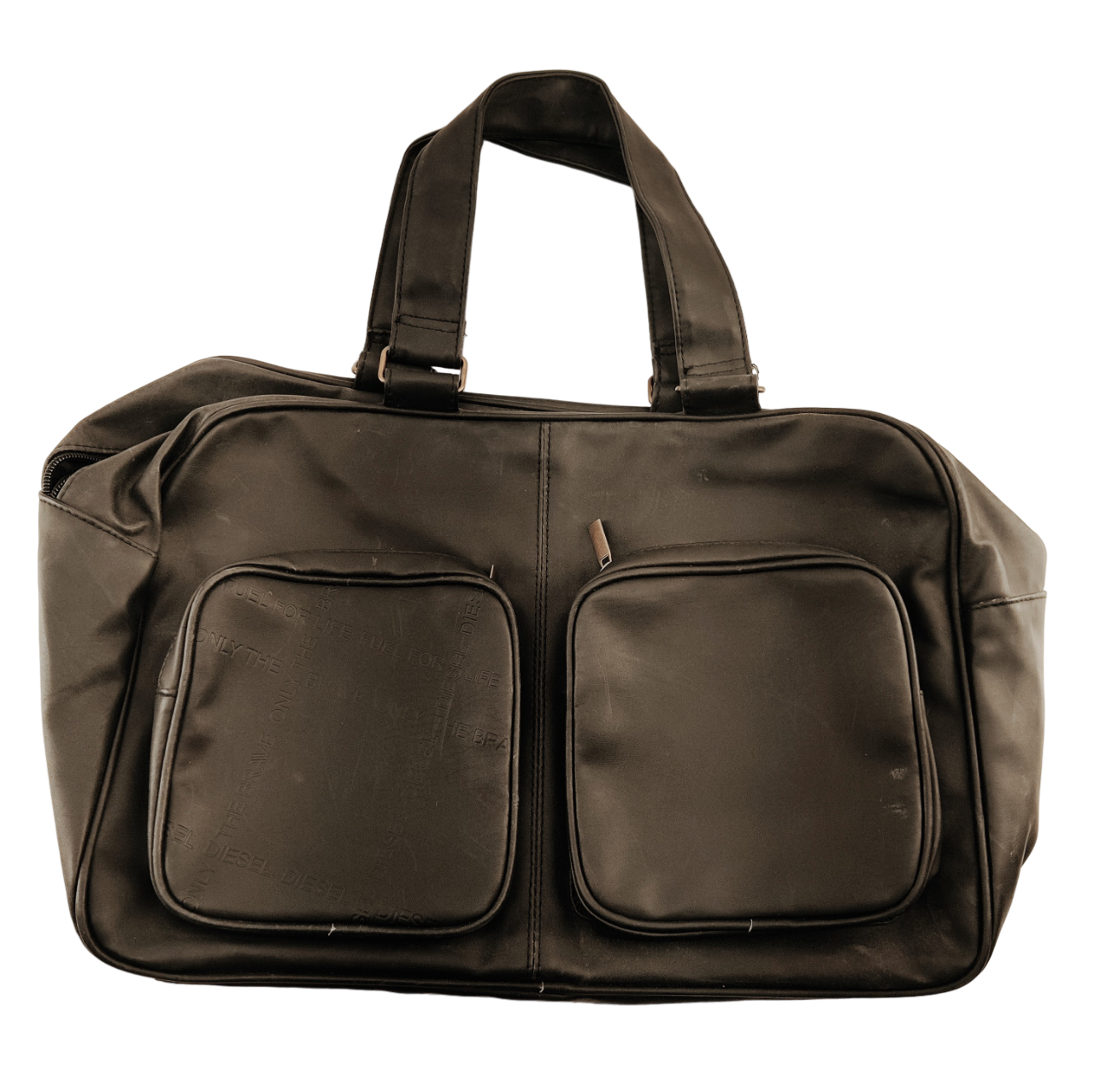 Diesel Only the Brave Black Polyurethane Gym Bag