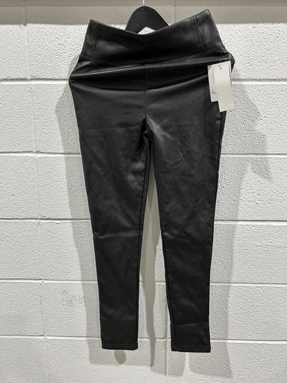 Love, Fire Women's Black Faux Leather Leggings Skinny Fit