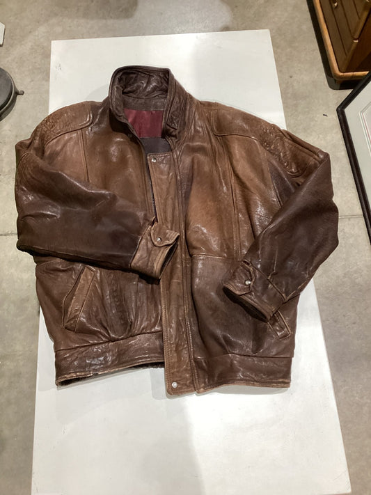 Vintage 80s Leather Brown Jacket