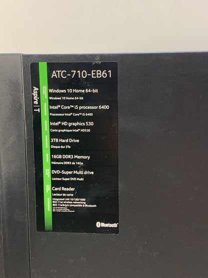 Acer Aspire ATC-710-EB61 Desktop PC – Intel i5, 16GB RAM, 3TB HDD, Windows 10