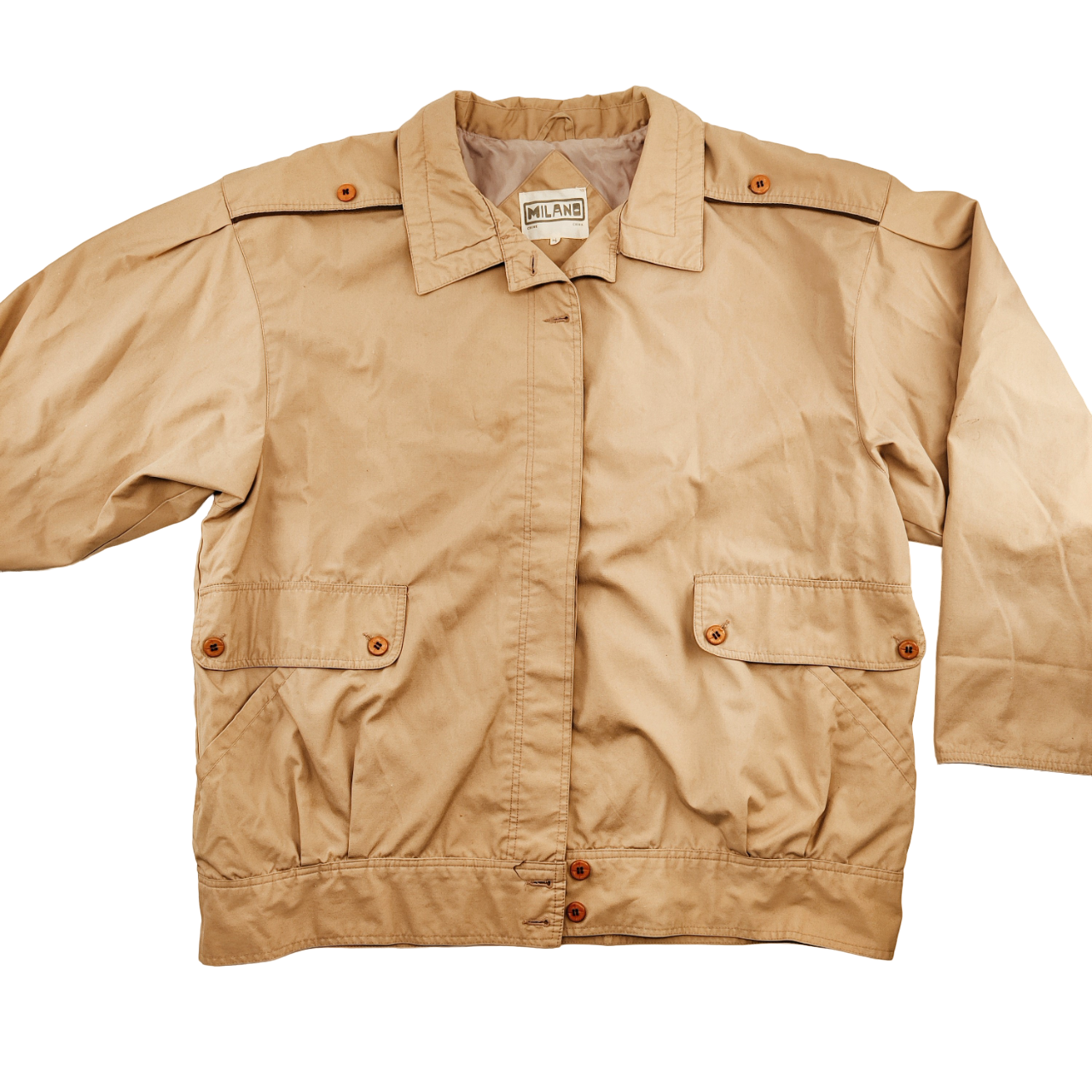 Milano Vintage Wind Breaker Jacket Beige