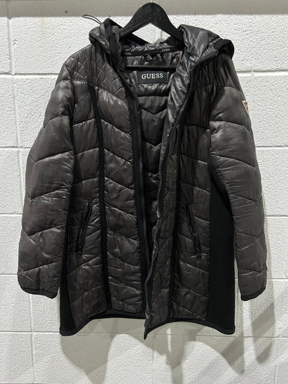 Guess Women's Puffer Black Jacket Size XL