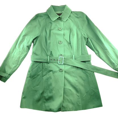 INC International Concepts Kelly Green Trench Coat Size Large