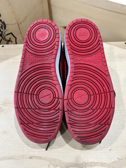 Nike Court Vision Low Junior Trainers Size 4Y Red Black