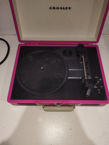 CROSLEY Cruiser Turntable Pink Briefcase 3-Speed Record Player CR8005A-PI