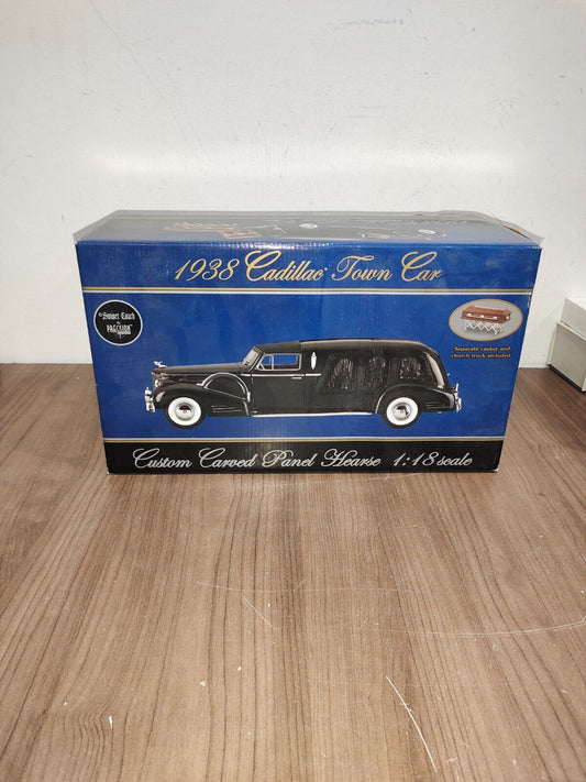 Precision Miniatures 1938 Cadillac Town Car Custom Carved Panel Hearse 1:18 SEE