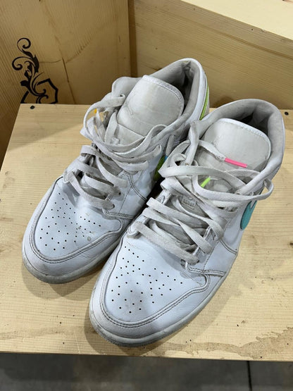 Nike Air Jordan 1 Low White Multi-Color Swoosh Men's Size 11
