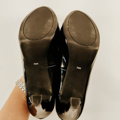 G By Guess Black High Heel Platform Shoes Women's Size 7.5