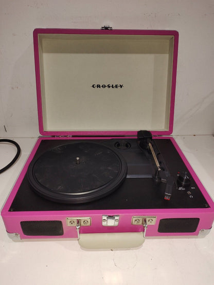 CROSLEY Cruiser Turntable Pink Briefcase 3-Speed Record Player CR8005A-PI