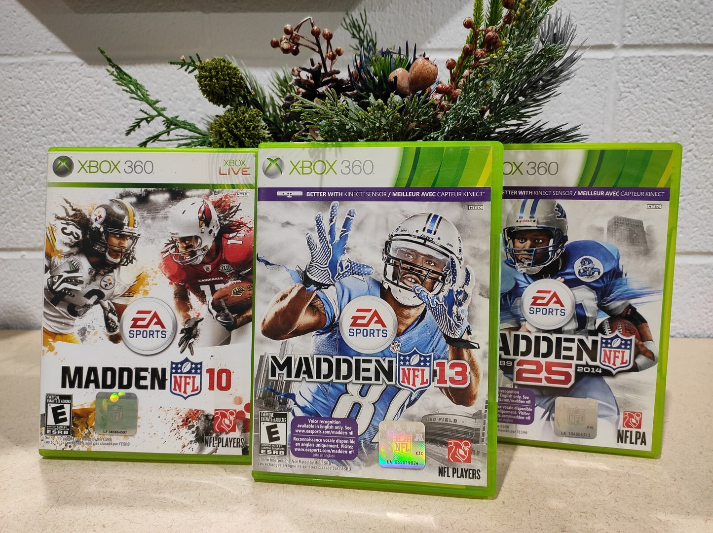 Madden NFL 10, 13, 25 & NCAA Football XBOX 360 Video Games 4-Lot EA Sports
