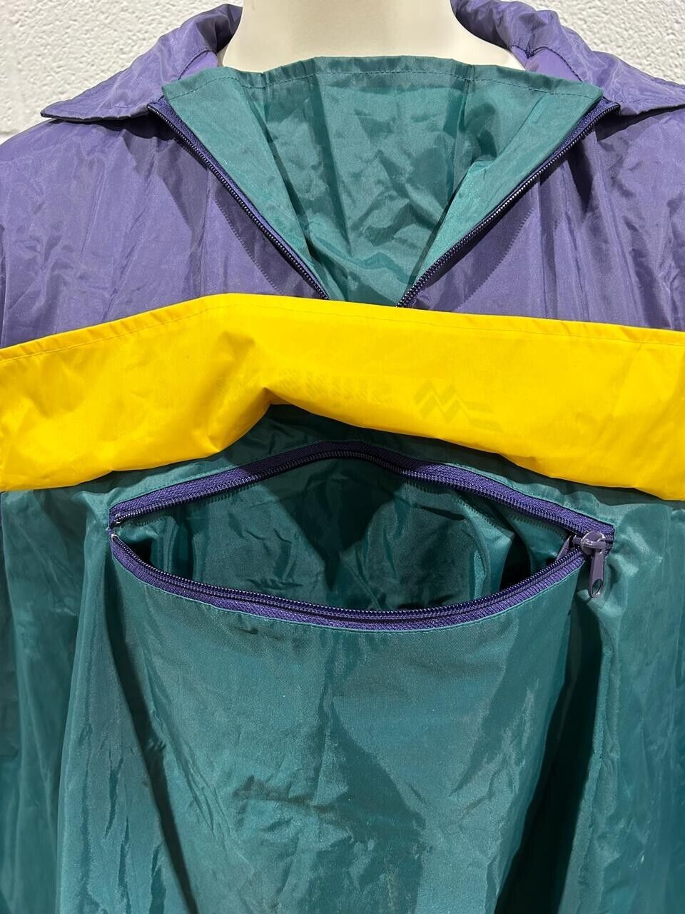 Vintage Wetskins 80's Rain Poncho One Size Purple/Yellow/Green