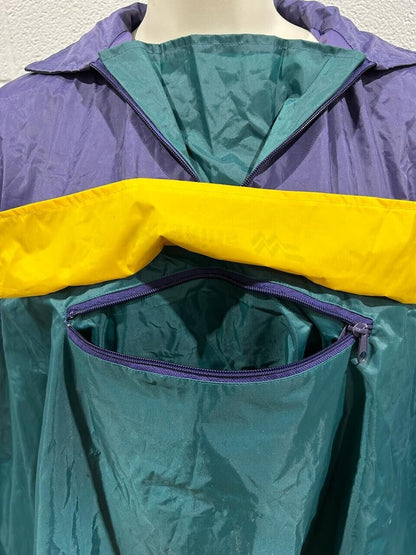 Vintage Wetskins 80's Rain Poncho One Size Purple/Yellow/Green