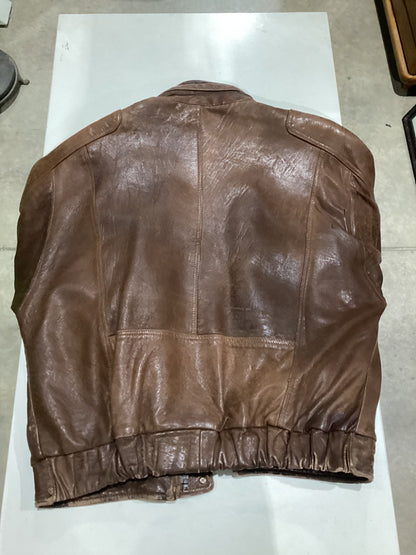 Vintage 80s Leather Brown Jacket