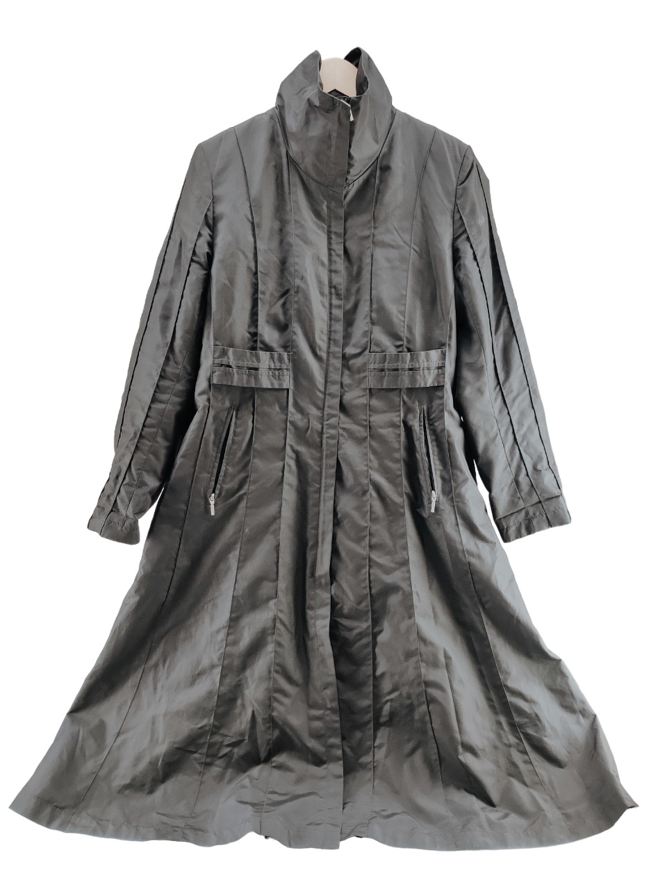 Novelti Adorable Junior Long Black Trench Coat Women's Size 9/10