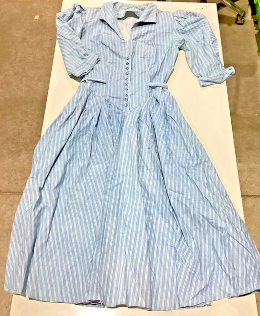 Vintage Cotton Dress with Stripes Pattern