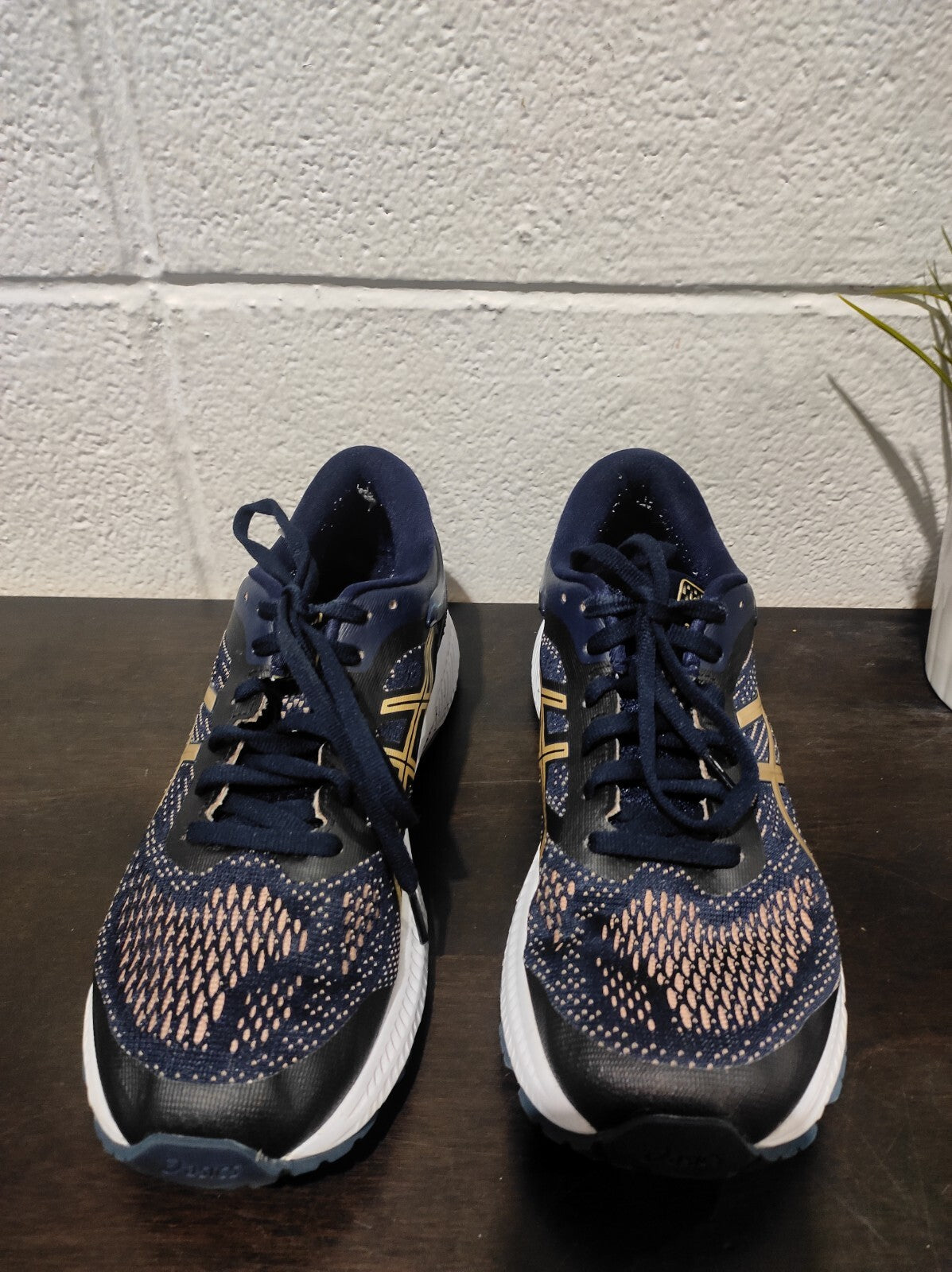 Asics Gel-Kayano 26 Navy Blue Gold Running Shoes 1012A457 Women Size 9 FlyteFoam