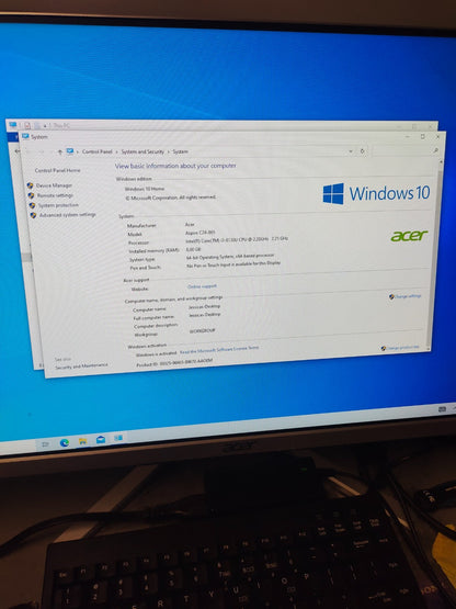 Acer Aspire C24-865 24" Windows 10 Home Intel i3 - 8GB RAM 1TB SSD