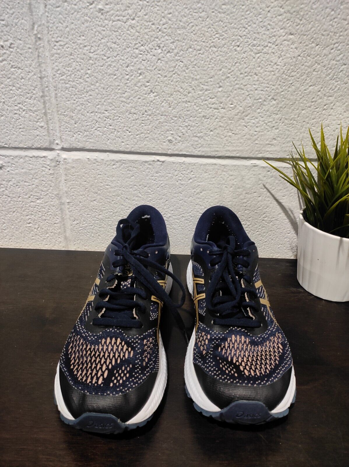 Asics Gel-Kayano 26 Navy Blue Gold Running Shoes 1012A457 Women Size 9 FlyteFoam