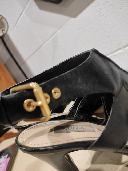 Guess Stilleto Heels women's sandals Size 6M Black leather