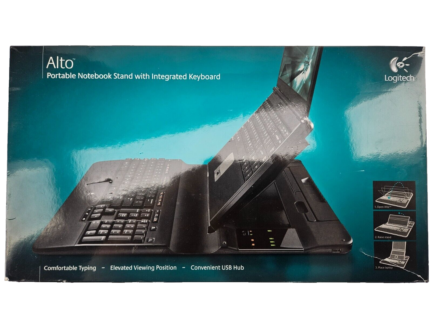 Logitech Alto Portable Notebook Stand with Integrated Keyboard - Elevate Your Mobile Workspace