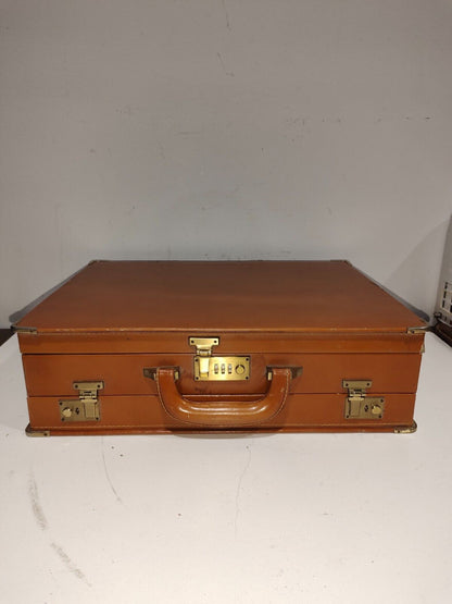 Vintage Tan Brown Suitcase