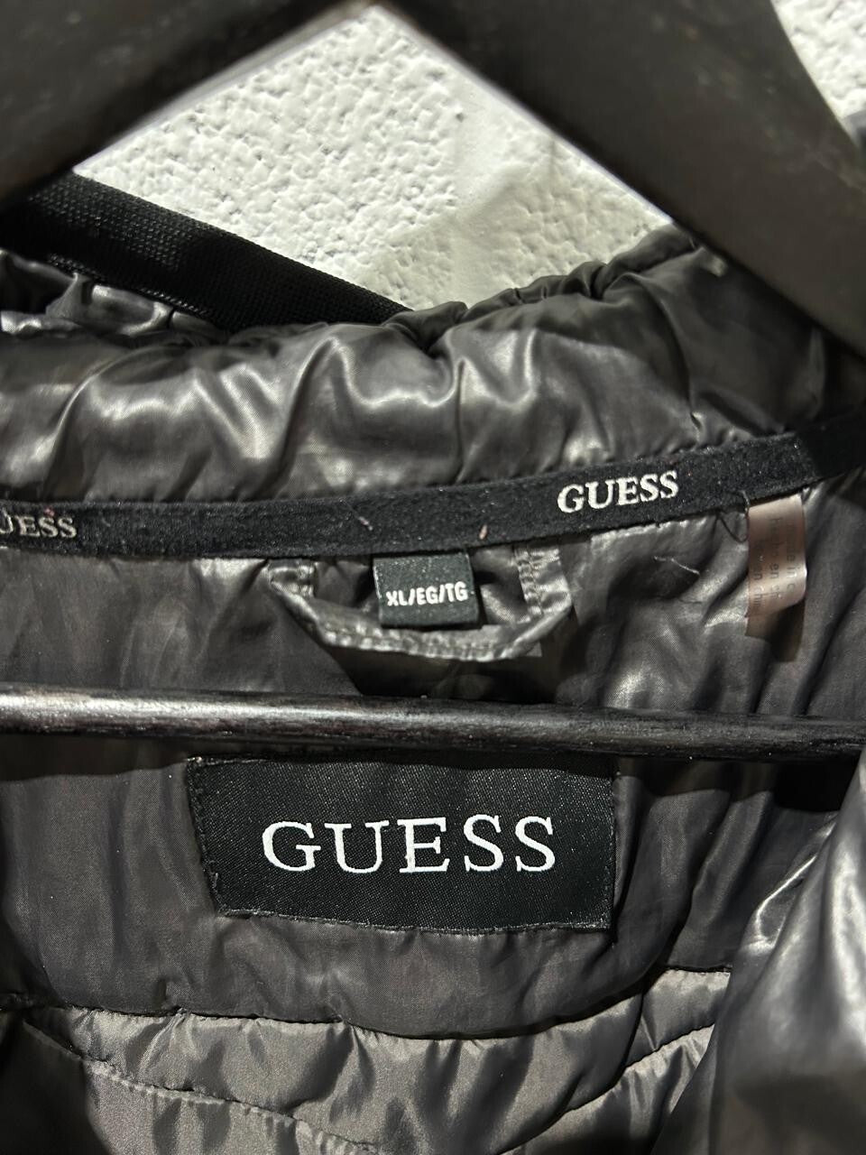 Guess Women's Puffer Black Jacket Size XL