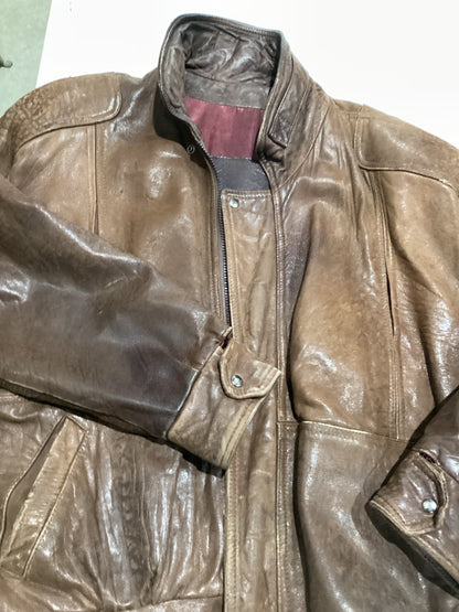 Vintage 80s Leather Brown Jacket
