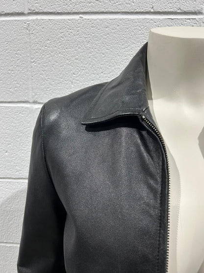 Danier Canada Women's Black Genuine Leather Jacket Size 12