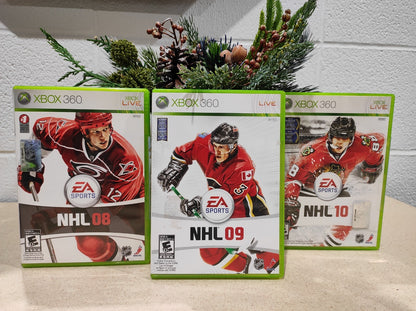 3 Game Lot Xbox 360 Hockey NHL 08, NHL 09, NHL 10