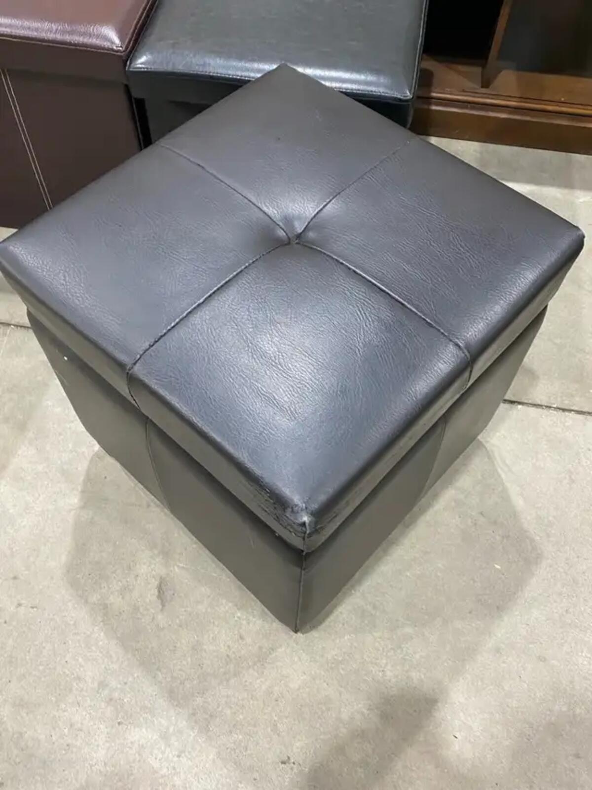 Black Storage Ottoman