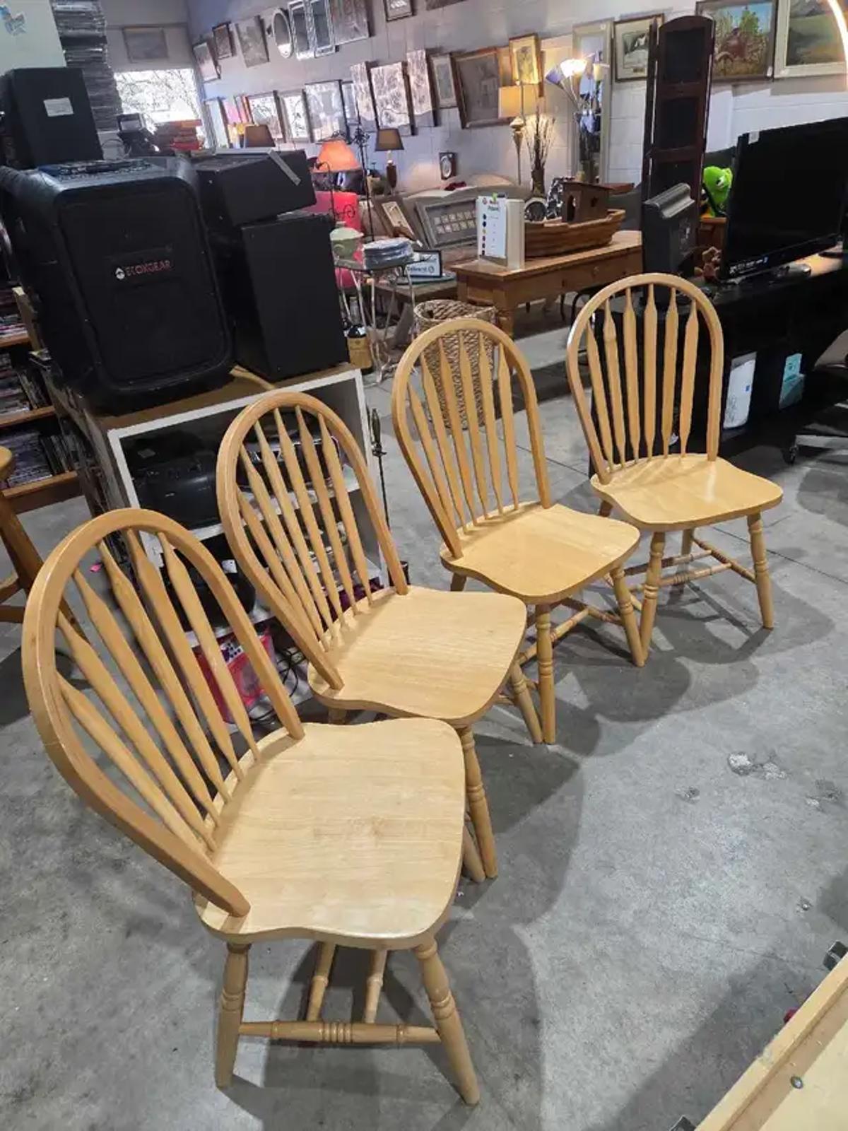 Wooden Dining Chairs - 4 Available