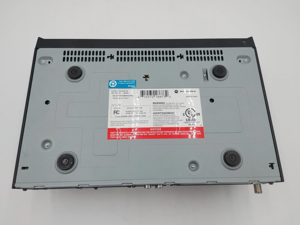 Bon état Boîtier TV numérique Motorola HD avec double tuner DVR DCX3510/F080/032/500 avec bloc d’alimentation