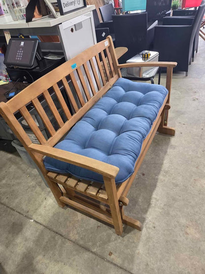 Gardenia Glider Bench w Blue Cushion