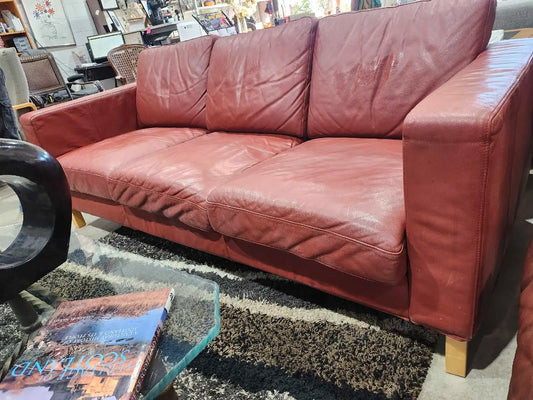 Vintage 100% Leather Ikea Karlanda Sofa