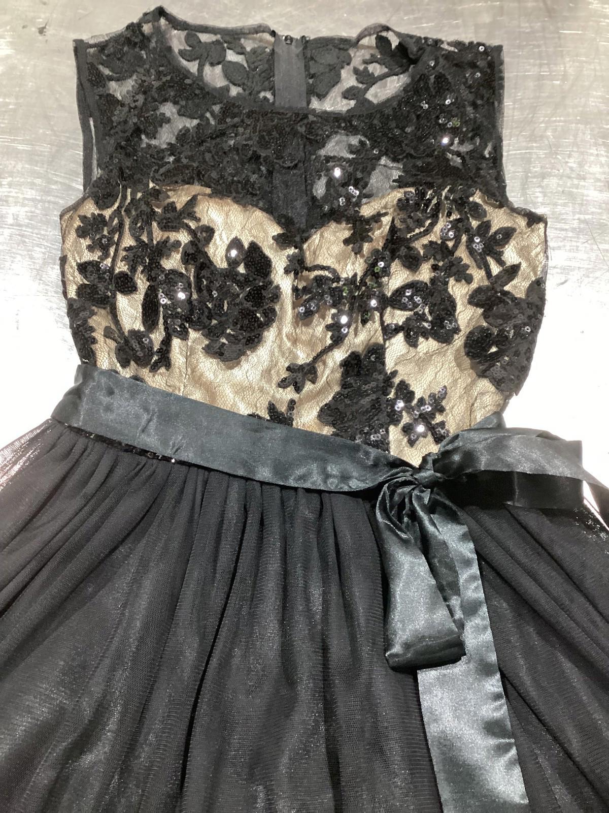 Black Lace & Tulle Fit-and-Flare Party Dress