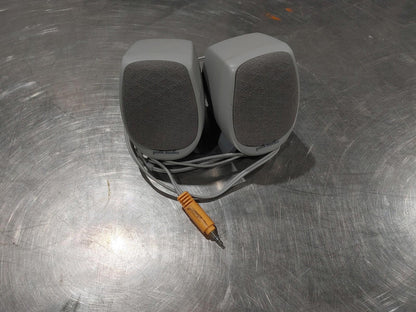 Good Condition Polk Audio Mini Desk AUX Speakers Grey Tested Working