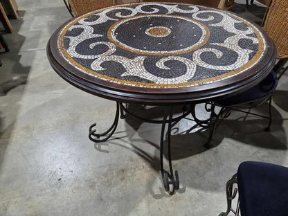 Iron Mosaic Tiled Dining Table & Chairs