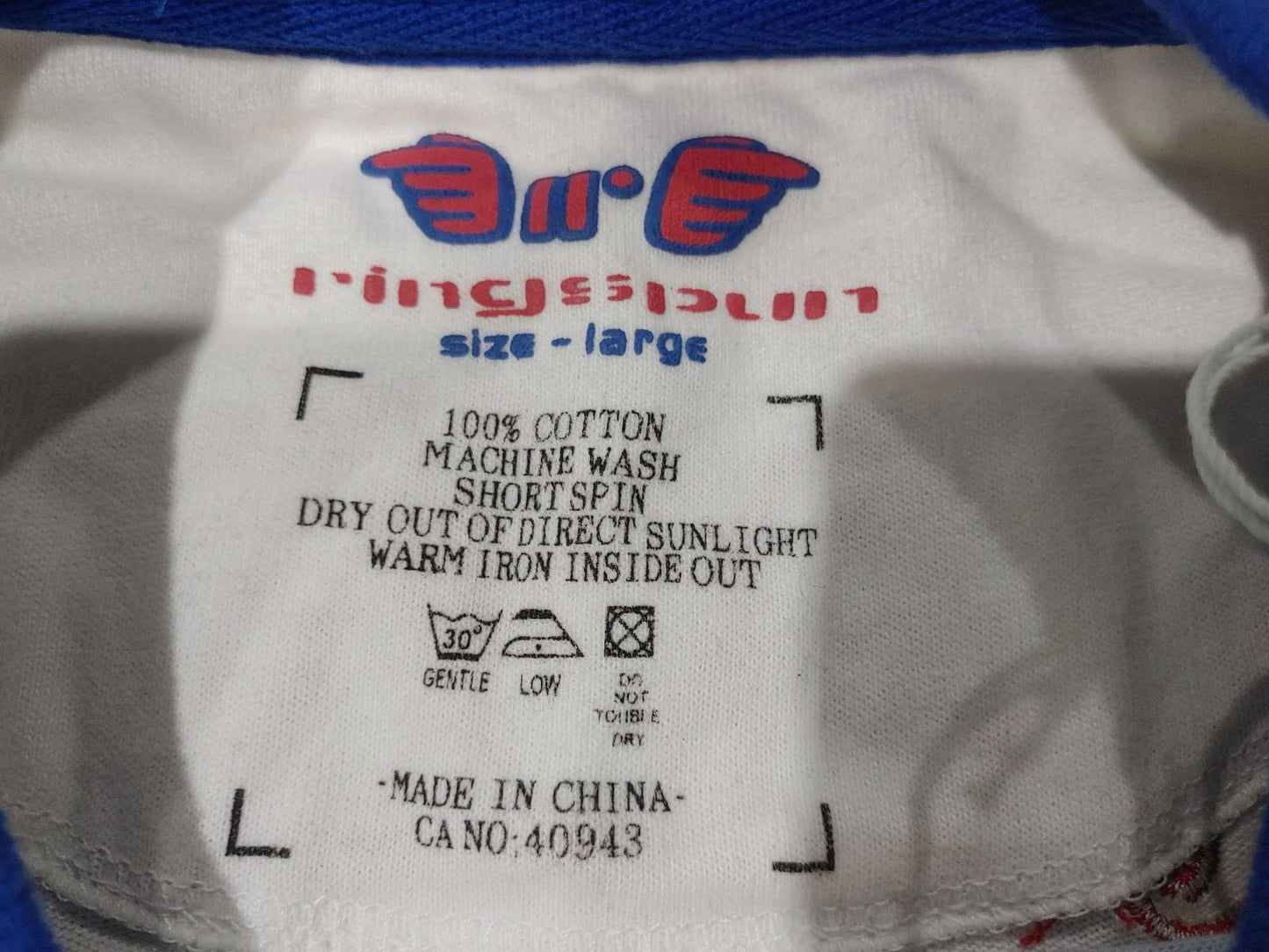 Ringspun France 03 G204 100% Cotton T-Shirt White Size Large