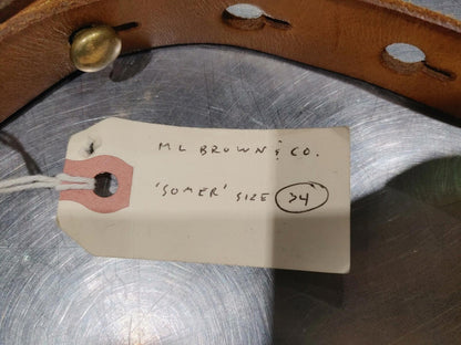 Brand New ML Brown & Co. Somer Brown Leather Belt Size 34 Waist
