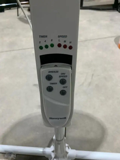 Standing White Honeywell Fan with Remote