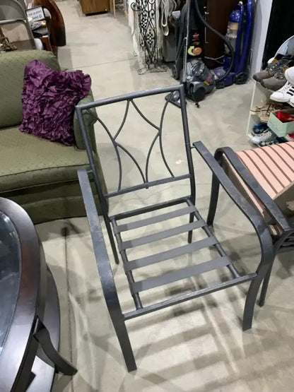 Metal Patio Chairs with Cushions -set of 2