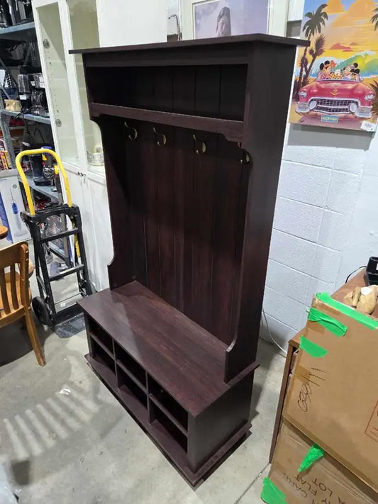 Wooden Entry Hall Tree with Storage